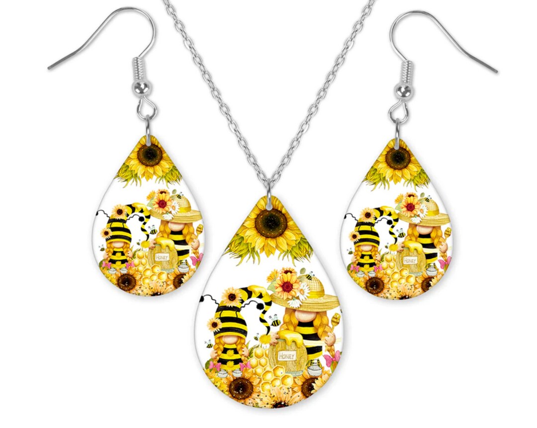 Bee Gnome Earrings or Necklace Set Western Jewelry Set Rustic Jewelry Combo Gift Set MakerPlace by Michaels